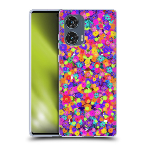 Grace Illustration Lovely Floral Daisies Soft Gel Case for Motorola Edge 50 Fusion