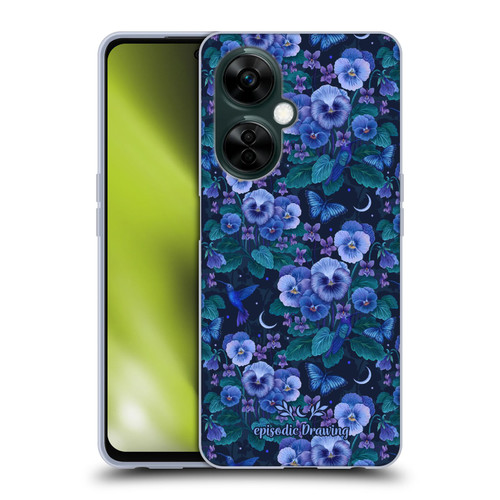 Episodic Drawing Florals & Serpents Violet Blue Flowers Soft Gel Case for OnePlus Nord N30
