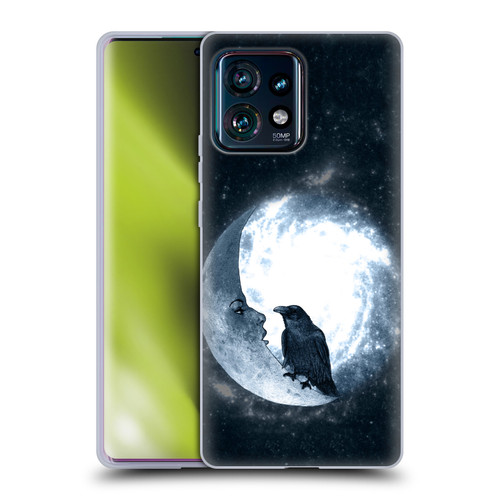 Barruf Animals Crow and Its Moon Soft Gel Case for Motorola Edge Plus 2023