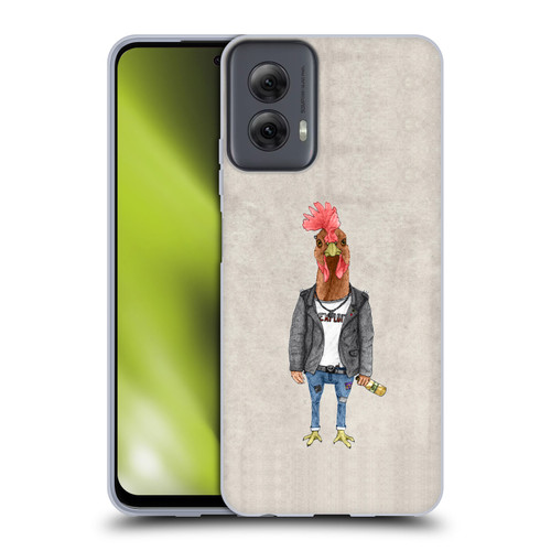 Barruf Animals Punk Rooster Soft Gel Case for Motorola Moto G Power (2024)