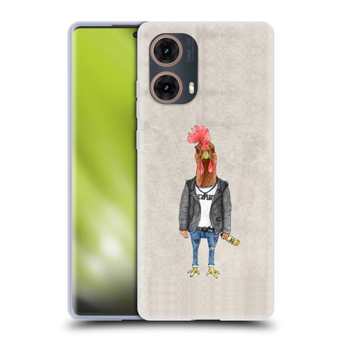 Barruf Animals Punk Rooster Soft Gel Case for Motorola Moto G85
