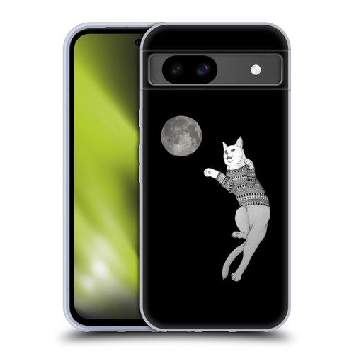 Barruf Animals Cat-ch The Moon Soft Gel Case for Google Pixel 8a