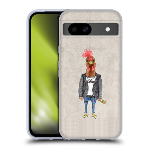 Barruf Animals Punk Rooster Soft Gel Case for Google Pixel 8a