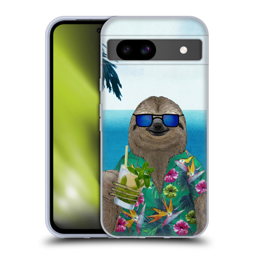Barruf Animals Sloth In Summer Soft Gel Case for Google Pixel 8a