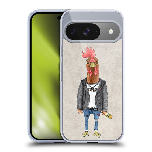 Barruf Animals Punk Rooster Soft Gel Case for Google Pixel 9 / Pixel 9 Pro