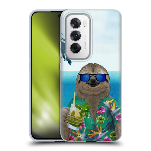 Barruf Animals Sloth In Summer Soft Gel Case for OPPO Reno12 5G