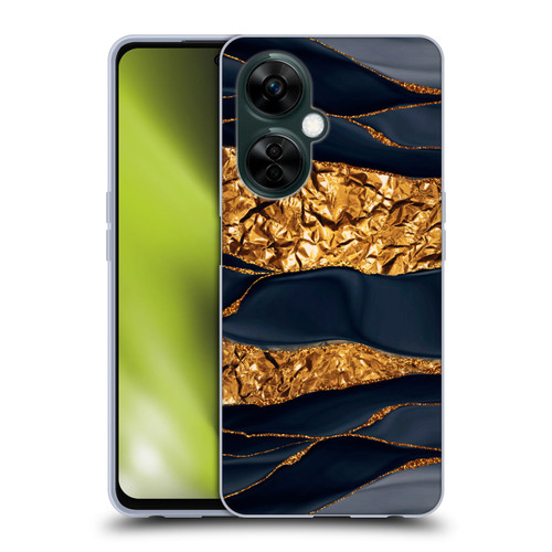 UtArt Dark Night Marble Gold Foil And Ink Soft Gel Case for OnePlus Nord N30