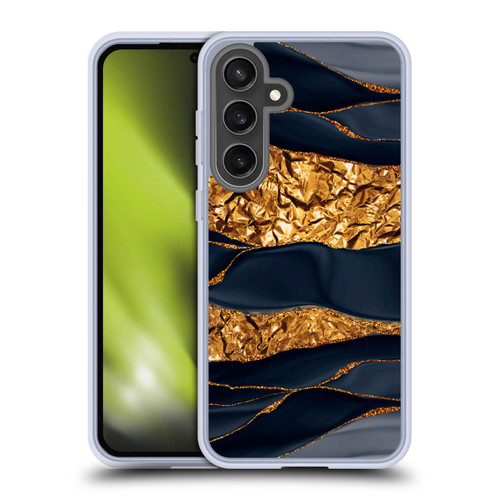 UtArt Dark Night Marble Gold Foil And Ink Soft Gel Case for Samsung Galaxy S24 FE