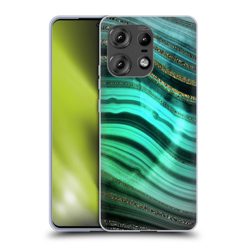 UtArt Malachite Emerald Glitter Gradient Soft Gel Case for Motorola Edge 50 Pro
