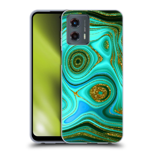 UtArt Malachite Emerald Liquid Gem Soft Gel Case for Motorola Moto G (2023)