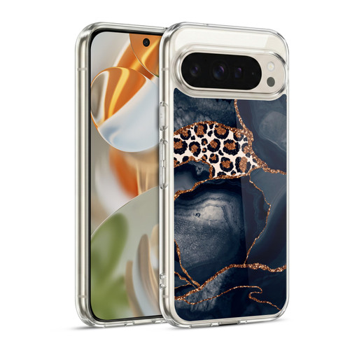UtArt Wild Cat Marble Leopard Soft Gel Case for Google Pixel 9 / Pixel 9 Pro