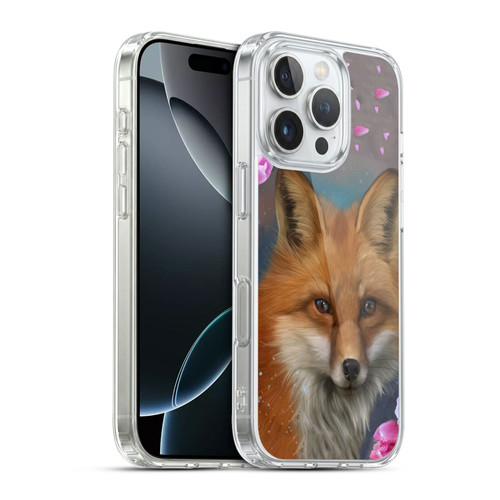 Ash Evans Animals Fox Peonies Soft Gel Case for Apple iPhone 16 Pro & MagSafe
