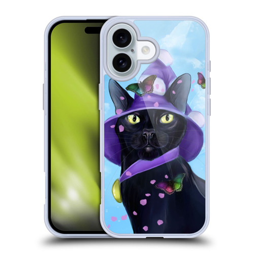 Ash Evans Black Cats Butterfly Sky Soft Gel Case for Apple iPhone 16