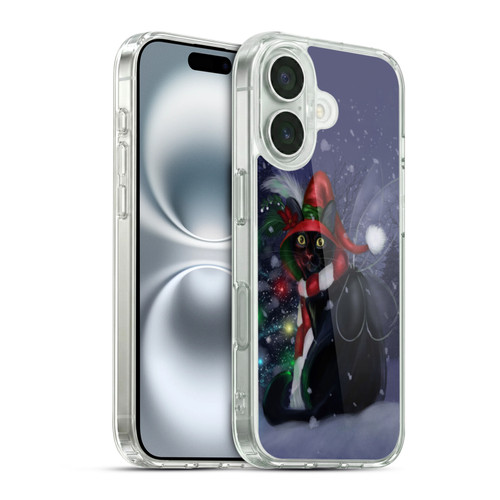 Ash Evans Black Cats Yuletide Cheer Soft Gel Case for Apple iPhone 16 & MagSafe