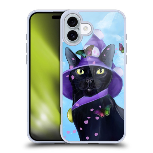 Ash Evans Black Cats Butterfly Sky Soft Gel Case for Apple iPhone 16 Plus