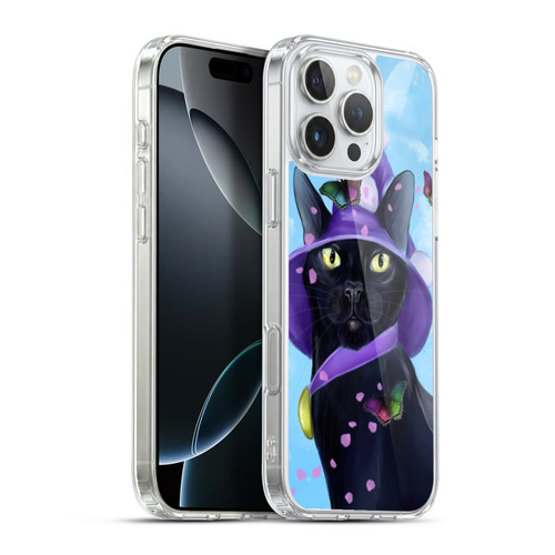 Ash Evans Black Cats Butterfly Sky Soft Gel Case for Apple iPhone 16 Pro Max & MagSafe