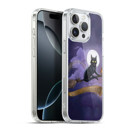 Ash Evans Black Cats Happy Halloween Soft Gel Case for Apple iPhone 16 Pro Max & MagSafe