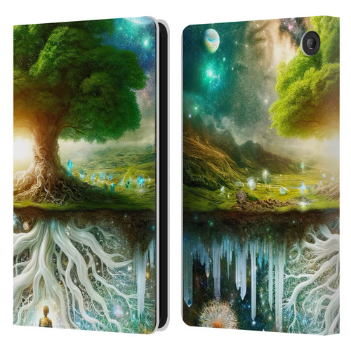 Shambhala Light Visionary Art Celestial Graphics Tree Of Life Leather Book Wallet Case Cover For Amazon Fire 7 2022