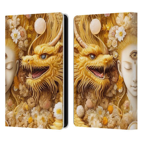 Shambhala Light Visionary Art Celestial Graphics Lucky Dragons Leather Book Wallet Case Cover For Amazon Kindle Paperwhite 5 (2021)