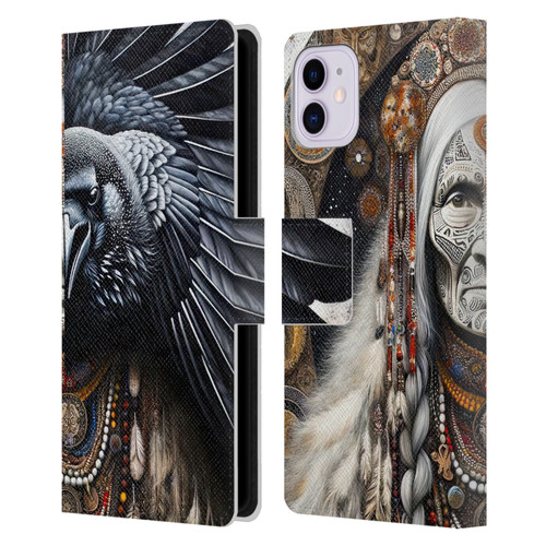 Shambhala Light Visionary Art Celestial Graphics Ravens-Face Leather Book Wallet Case Cover For Apple iPhone 11