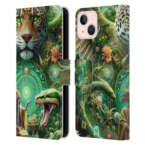 Shambhala Light Visionary Art Celestial Graphics Jungle Life Leather Book Wallet Case Cover For Apple iPhone 13