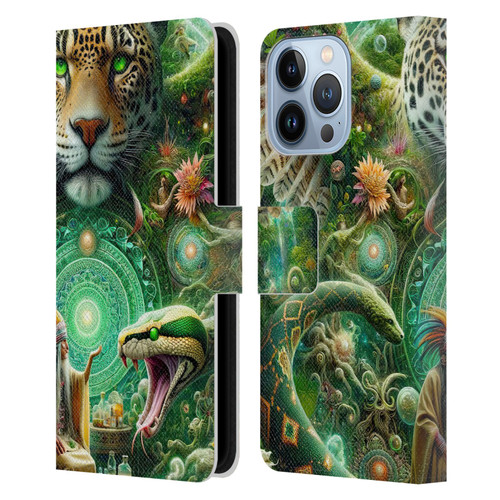 Shambhala Light Visionary Art Celestial Graphics Jungle Life Leather Book Wallet Case Cover For Apple iPhone 13 Pro