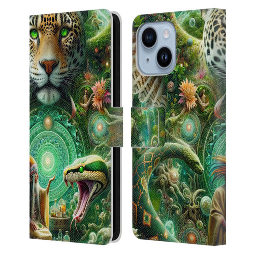 Shambhala Light Visionary Art Celestial Graphics Jungle Life Leather Book Wallet Case Cover For Apple iPhone 14 Plus