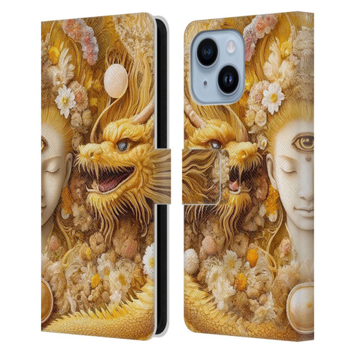Shambhala Light Visionary Art Celestial Graphics Lucky Dragons Leather Book Wallet Case Cover For Apple iPhone 14 Plus