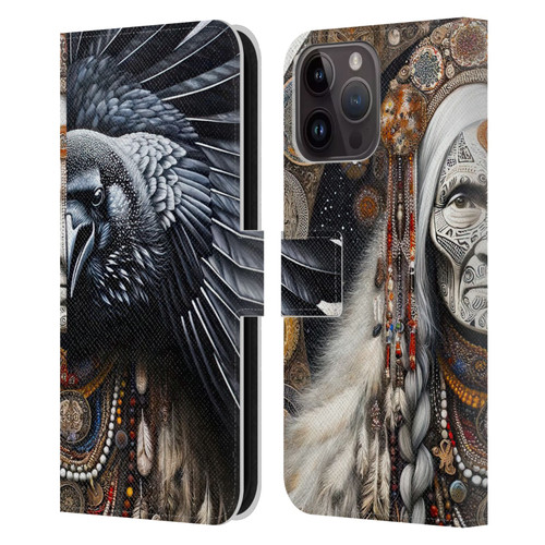 Shambhala Light Visionary Art Celestial Graphics Ravens-Face Leather Book Wallet Case Cover For Apple iPhone 15 Pro Max