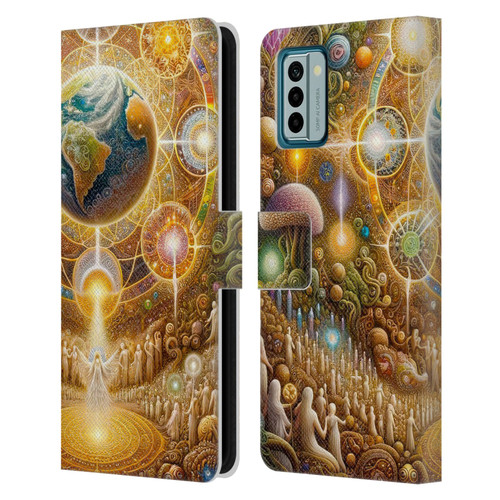 Shambhala Light Visionary Art Celestial Graphics The 9 Realms Leather Book Wallet Case Cover For Nokia G42