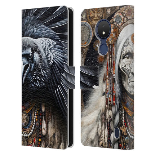 Shambhala Light Visionary Art Celestial Graphics Ravens-Face Leather Book Wallet Case Cover For Nokia C21