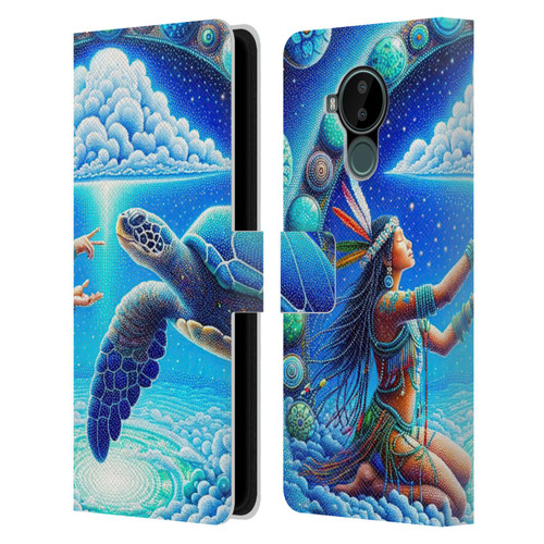 Shambhala Light Visionary Art Celestial Graphics Terrapin Traveler Leather Book Wallet Case Cover For Nokia C30