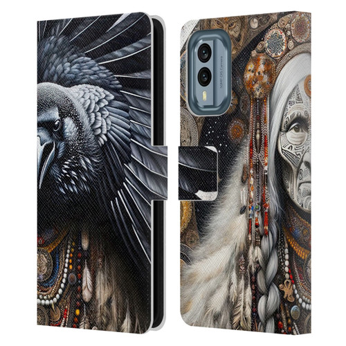 Shambhala Light Visionary Art Celestial Graphics Ravens-Face Leather Book Wallet Case Cover For Nokia X30