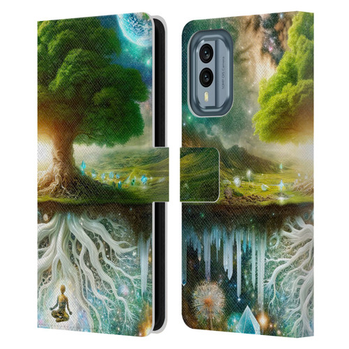 Shambhala Light Visionary Art Celestial Graphics Tree Of Life Leather Book Wallet Case Cover For Nokia X30