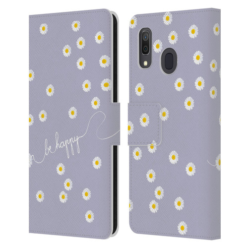 Monika Strigel Happy Daisy Lavender Leather Book Wallet Case Cover For Samsung Galaxy A33 5G (2022)