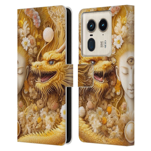 Shambhala Light Visionary Art Celestial Graphics Lucky Dragons Leather Book Wallet Case Cover For Motorola Edge 50 Ultra/X50 Ultra