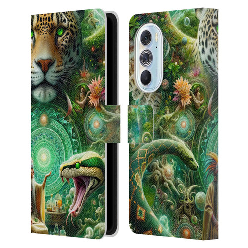 Shambhala Light Visionary Art Celestial Graphics Jungle Life Leather Book Wallet Case Cover For Motorola Edge X30