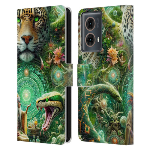 Shambhala Light Visionary Art Celestial Graphics Jungle Life Leather Book Wallet Case Cover For Motorola Moto G85