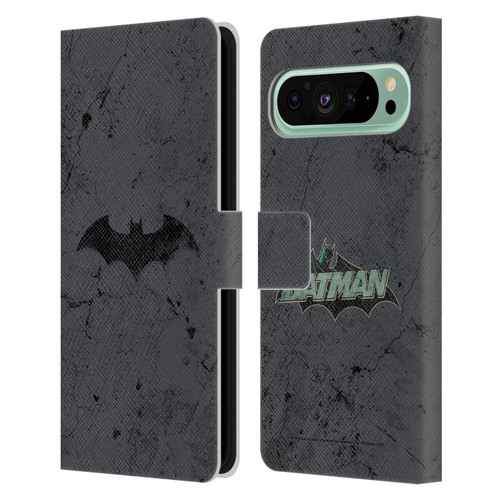 Batman DC Comics Hush Logo Distressed Leather Book Wallet Case Cover For Google Pixel 9 Pro XL