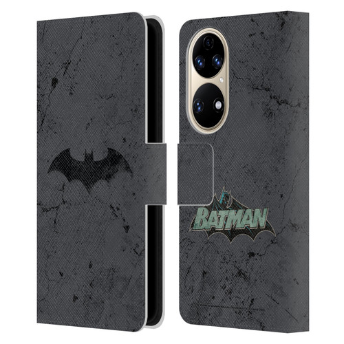Batman DC Comics Hush Logo Distressed Leather Book Wallet Case Cover For Huawei P50