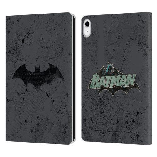 Batman DC Comics Hush Logo Distressed Leather Book Wallet Case Cover For Apple iPad 10.9 (2022)