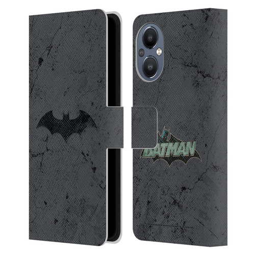 Batman DC Comics Hush Logo Distressed Leather Book Wallet Case Cover For OnePlus Nord N20 5G