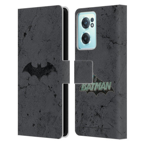 Batman DC Comics Hush Logo Distressed Leather Book Wallet Case Cover For OnePlus Nord CE 2 5G
