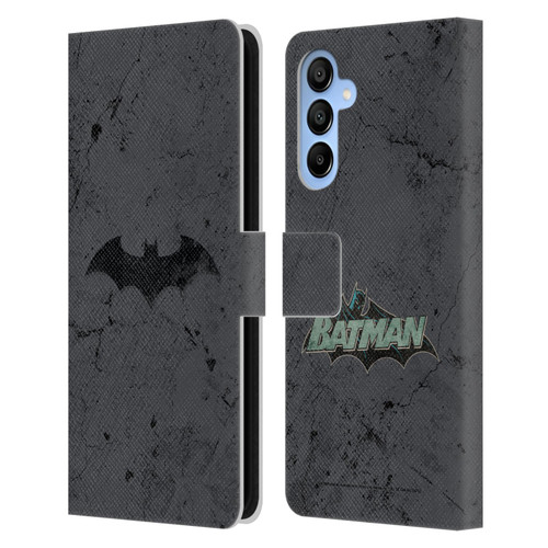 Batman DC Comics Hush Logo Distressed Leather Book Wallet Case Cover For Samsung Galaxy A16 5G