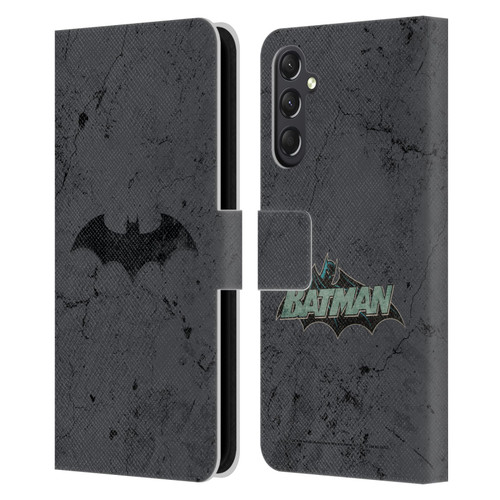 Batman DC Comics Hush Logo Distressed Leather Book Wallet Case Cover For Samsung Galaxy A24 4G / M34 5G