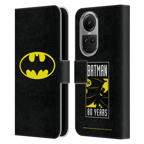 Batman DC Comics Logos Classic Leather Book Wallet Case Cover For OPPO Reno10 5G / Reno10 Pro 5G