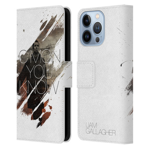 Liam Gallagher Graphics C'mon You Know Leather Book Wallet Case Cover For Apple iPhone 13 Pro