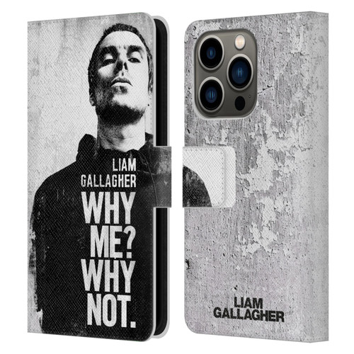 Liam Gallagher Graphics Why Me Leather Book Wallet Case Cover For Apple iPhone 14 Pro