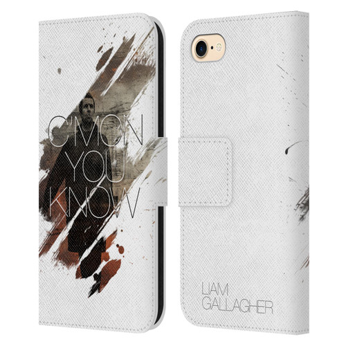 Liam Gallagher Graphics C'mon You Know Leather Book Wallet Case Cover For Apple iPhone 7 / 8 / SE 2020 & 2022