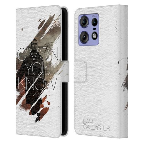 Liam Gallagher Graphics C'mon You Know Leather Book Wallet Case Cover For Motorola Edge 50 Pro